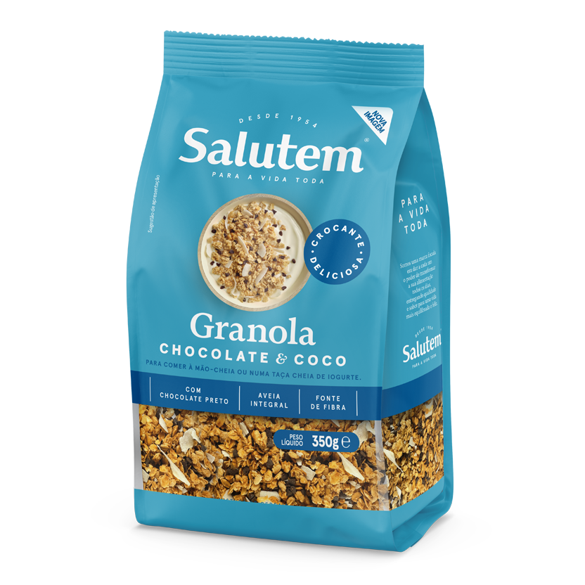 Granola de chocolate e coco