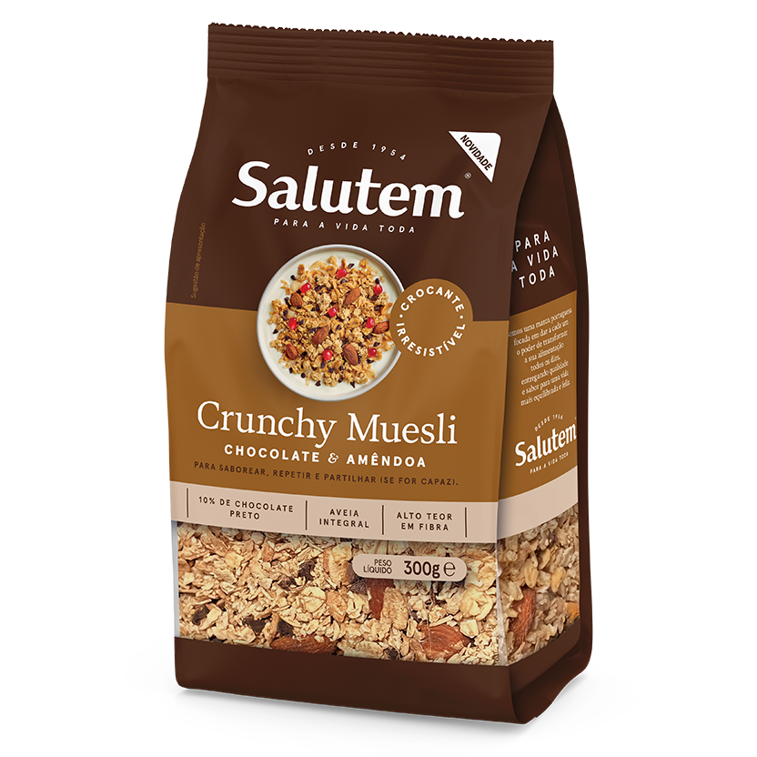 Crunchy muesli chocolate e amêndoa