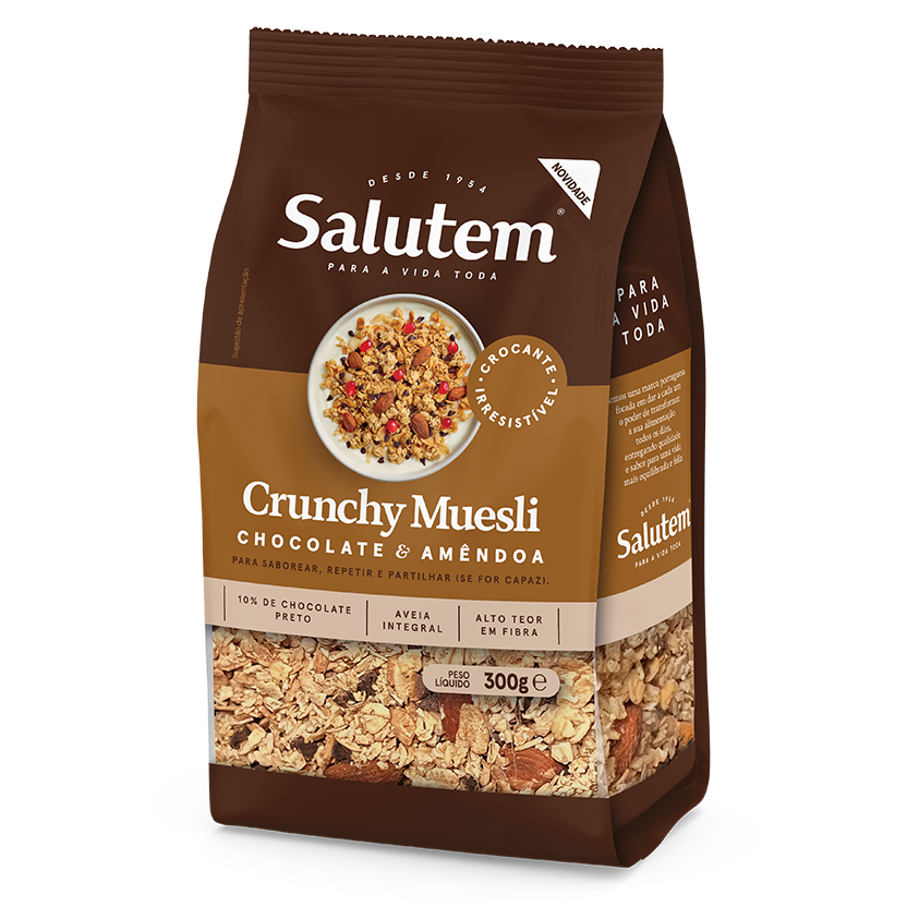 Crunchy muesli chocolate e amêndoa